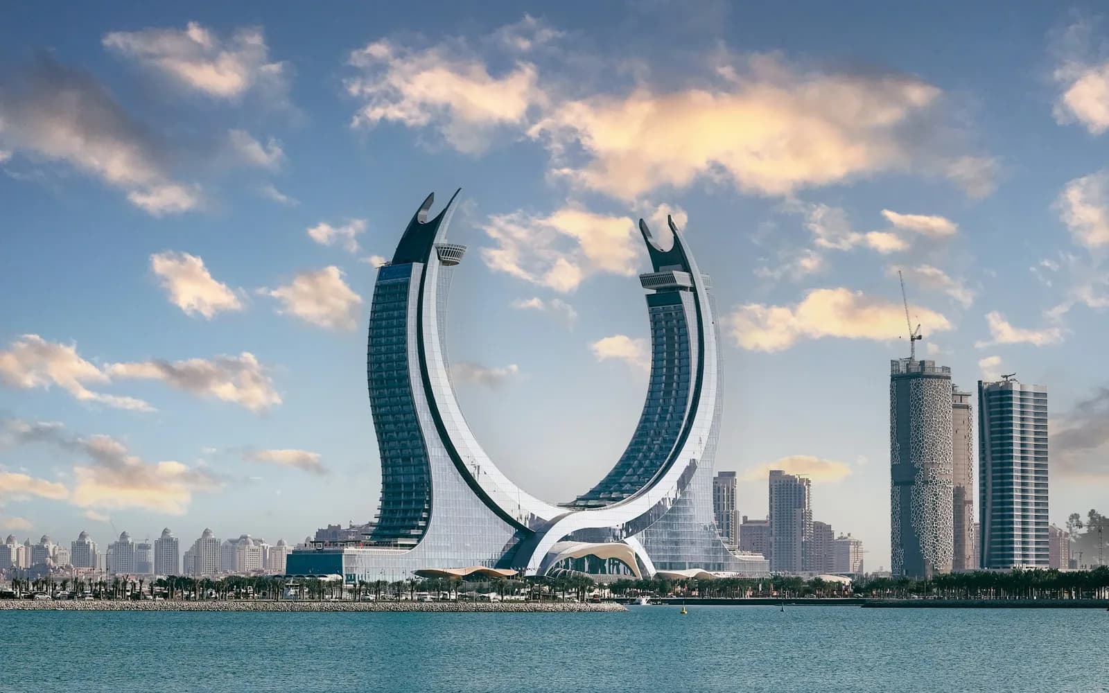 The Doha skyline in clear daytime light